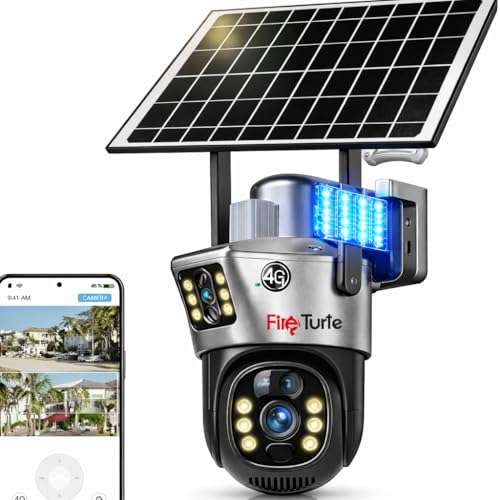Image of Fire turtle Solar Dual Lens 10MP (5MP+5MP) 4G CCTV Camera | Full HD 360 PTZ View, 10Ah Battery, Color Night Vision (N-R0-6)