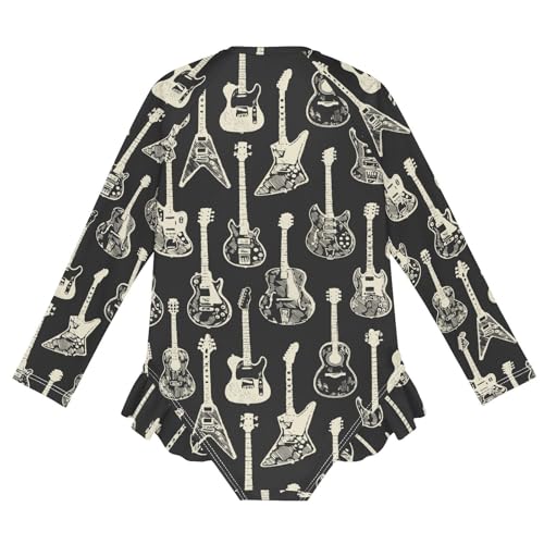 Image of Girls One Piece Swimsuits Long Sleeve Rash Guard Bathing Suit Rash Guard Quick Dry UPF 50+ Swimwear for Kids 3-12