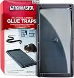 Catchmaster Rat, Snake and Mouse Traps 12Pk, Large Bulk Glue Rat Traps for Home, Adhesive Plastic Tray for Inside House, Snake, Mice, & Spider Catcher, Pest Control for House & Garage