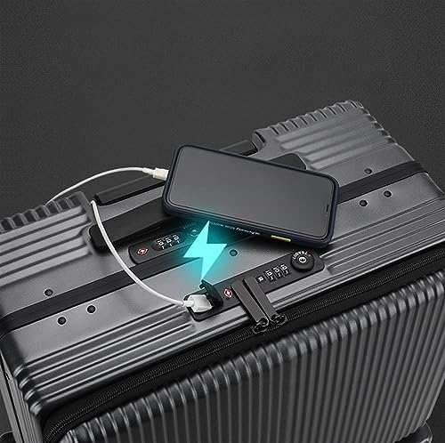 Luggage Travel Gear Front Opening Carry On Luggage TSA Combination Lock Boarding Suitcase Adjustable(C)4