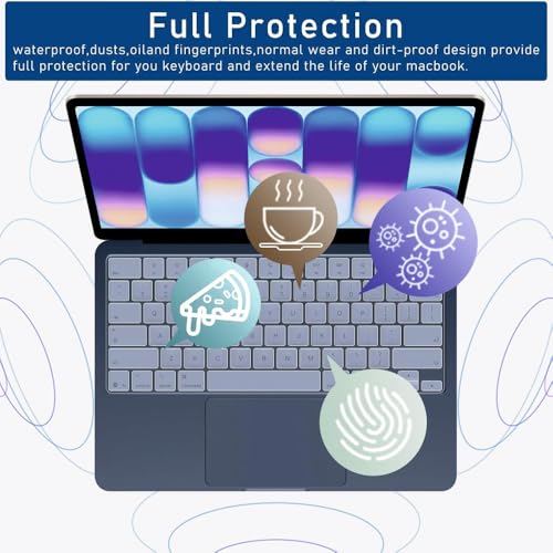 Image of Gear Guard Keyboard Cover Skin for New MacBook Neo 13 Inch 256GB 2026 with Apple A18Pro Chip /A3404, Premium Ultra Thin Keyboard Protector for MacBook Neo 13 Inch Accessory Without TouchID - (Clear)