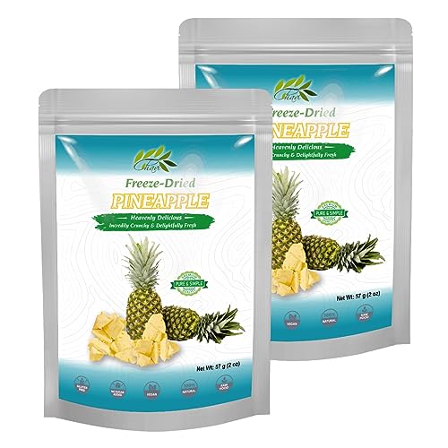 Image of CHAVI Freeze-Dried Pineapple - Pack of 2 x 2 Oz - Healthy 1 Ingredient Superfood Supersnacks - No Added Sugars or Preservatives - Non-GMO, Vegan, Gluten-Free - (2 Packs)