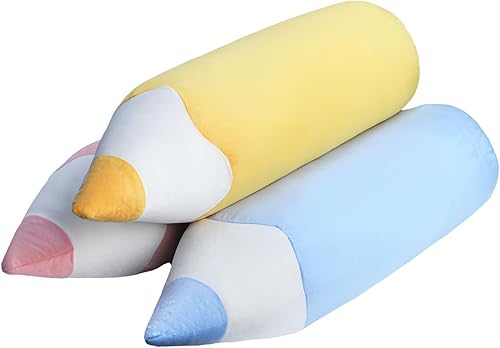 Miniatura 10 de MASSJOY Cojín grande creativo lindo de la felpa del lápiz, regalos de cumpleaños de hombres y mujeres. Azul-20 pulgadas
