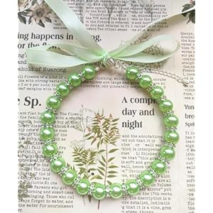 Ribbon pearl dog collar rhinestone necklaces pet jewelry for cats small dogs puppy accessories cat pearl collar green medium   cucciolini doodles