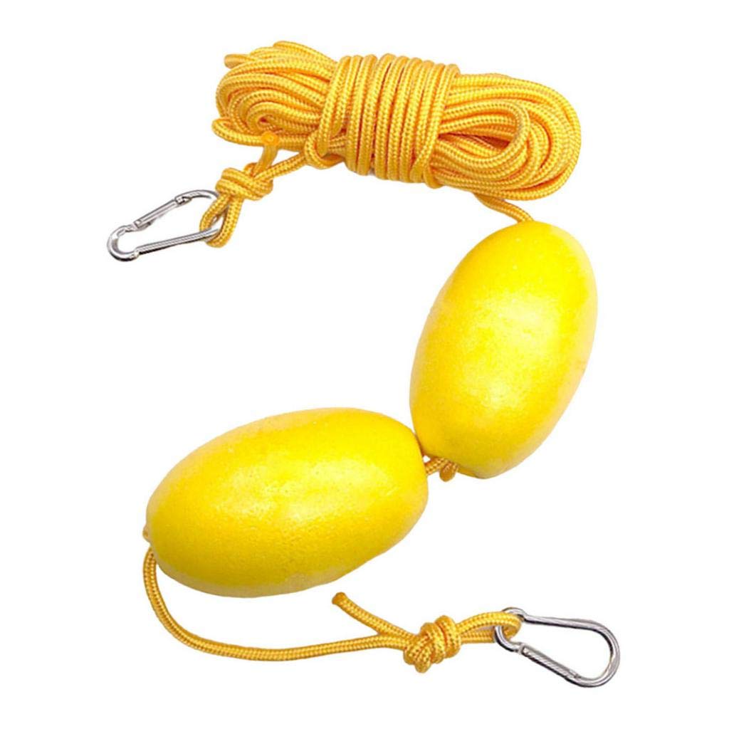 Corde Remorquage Ancrage Kayak - 9.1m Nylon - Boule EVA - Clips Acier Inox - Accessoire Nautique