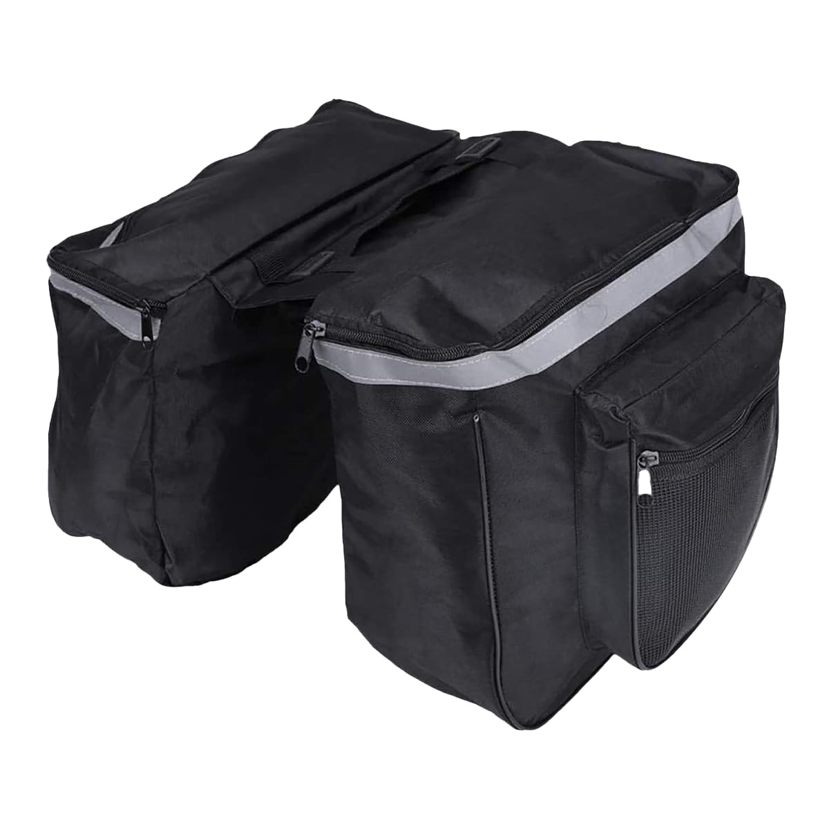 Borsa portapacchi posteriore per bicicletta, 45 l, impermeabile, con cerniera, 37 x 30 x 26 cm, con tasca laterale extra e maniglia per il trasporto