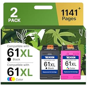 61XL Cartucho de tinta de repuesto para HP 61 para HP 61, paquete combinado de cartuchos de tinta para HP Envy 4500 5530 4501 4502 DeskJet 1000 1010 1510 2050 2510 2540 OfficeJet 2620 4630 (1 tricolor, 1 Negro