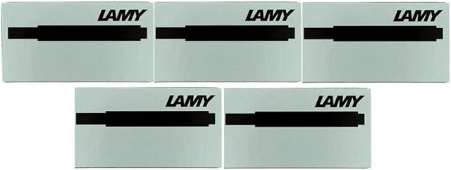 Lamy T10 Black Fountain Pen Ink Cartridges Refills Spare Replacement For All Lamy Fountian Pens (Pack Of 5 - 25 Ink Cartridges)