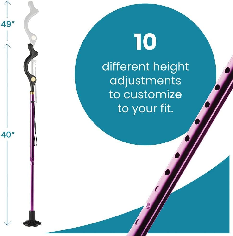 Walking Cane for Men and Women - Special Balancing Stick With 10 Adjustable Heights - Self Standing, Folding, Portable, Collapsible, and Comfortable - Image 6