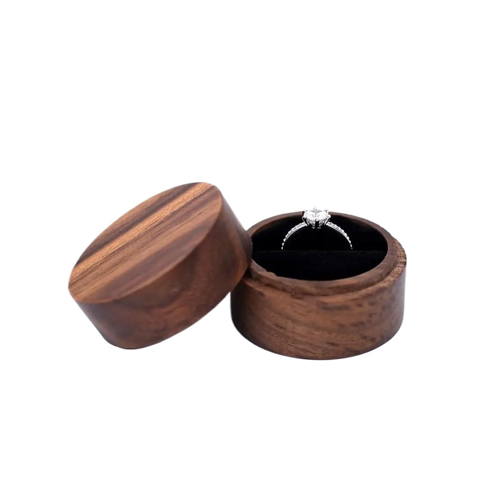 LCKKJHG Wedding Ring Box Round Proposal Case Jewelry Box Earrings Organizer Engagement Ceremony Ring Storage Bearer Presentation(Color 02)