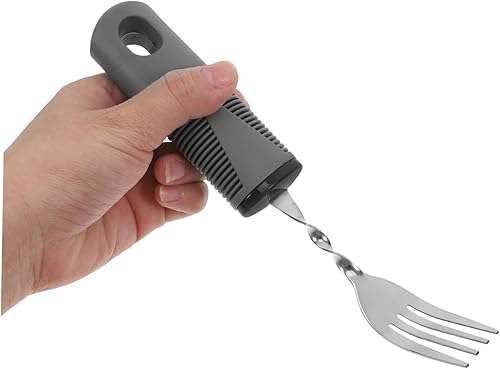 Miniatura 3 de Juego de utensilios para ancianos, 4 piezas, cubiertos adaptables para temblores, tenedor giratorio, cuchara, cuchillo, agarre de espuma, ayuda para