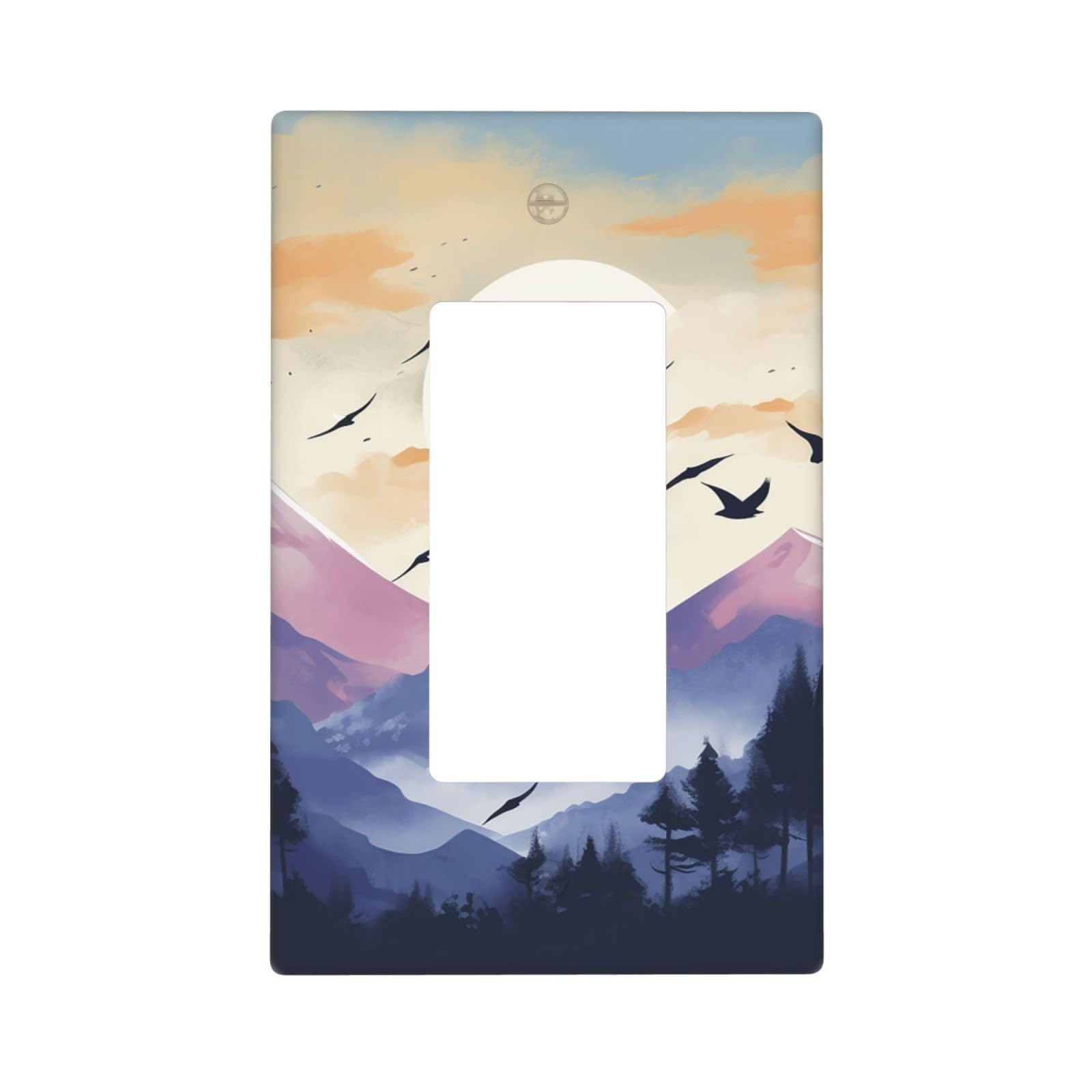 birds flying at sunset Wall Plate Cover 1 Gang Light Switch Cover Decorative Single Duplex Wall Plates Standard Size Decorator Blank Electrical Switch Plate Cover for Electrical Outlets