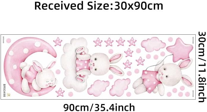 Miniatura 3 de Calcomanías de pared de dibujos animados de ballet, conejo, mariposa, para decoración de habitación de bebé, habitación de niños, habitación del