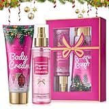 Regalos Para Navidad Mujer, Pack Regalo Mujer Navidad Cremas Perfumadas y Bruma Corporal, Set Mujers Regalo, Suave y Agradable, Fragancia Duradera, Hidratante y Calmante, 2 Piezas