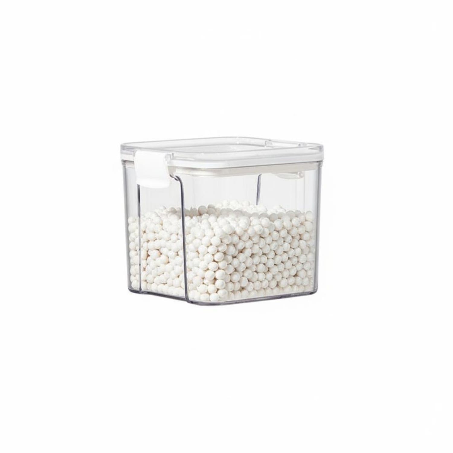 Moisture-Proof Airtight Food Storage Container Space Saving Sealed Grain Storage Jar Unrestricted Clear Canister Shatter Resistant for Countertop, Refrigerator, White a-image-38