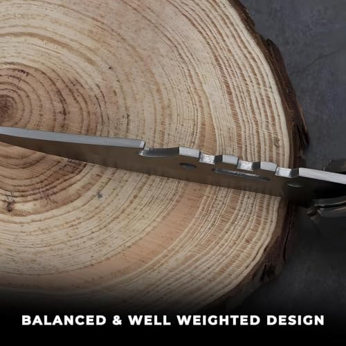Image of Kitchen Utility Folder - Stainless Blade, Wooden-Style Handle
