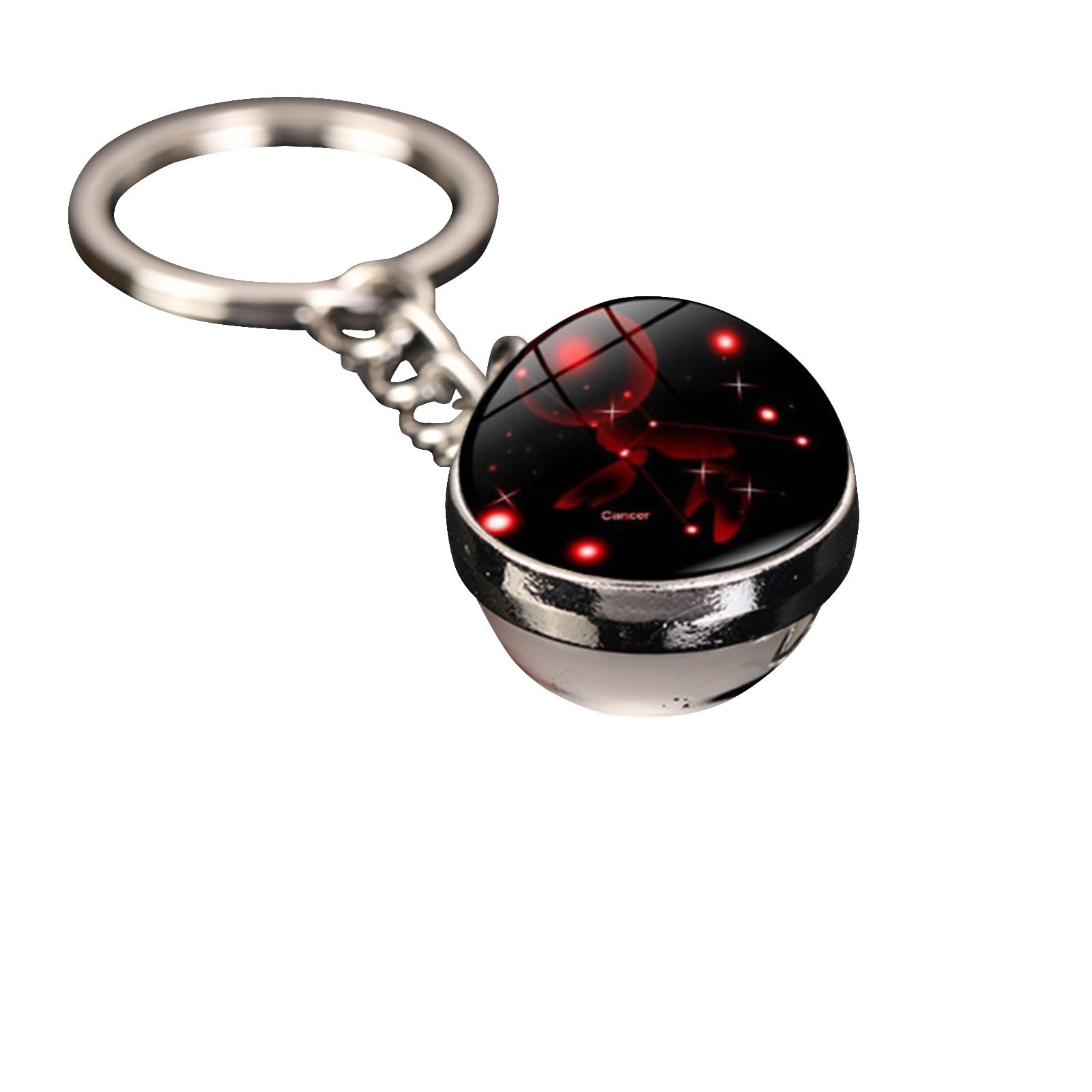 Zodiac 12 Constellation Glow In The Dark Creative Galaxy keychain Charm Luminous Crystal Ball Pendant Key chain