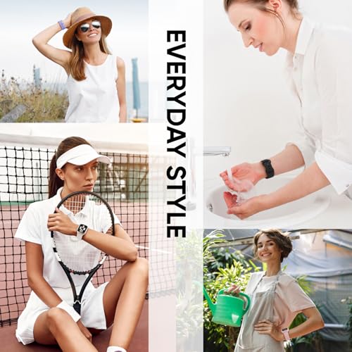 Image of Adorique 3-in-1 Compatible for Apple Watch Band 40mm 41mm 42mm 44mm 45mm 46mm, Soft Silicone Sport Strap for iWatch Series SE 10 9 8 7 6 5 4 3