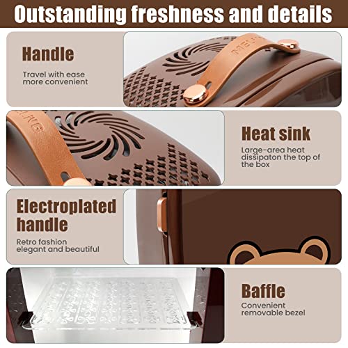 KFO Mini-beautykoelkast, huidverzorgingskoelkast, make-upkoelkast, veilig en stil, bescherm je cosmetica, ideaal geschikt voor slaapkamers, cosmeticaopslag met verstelbare plank, 6 l, bruin - Image 4