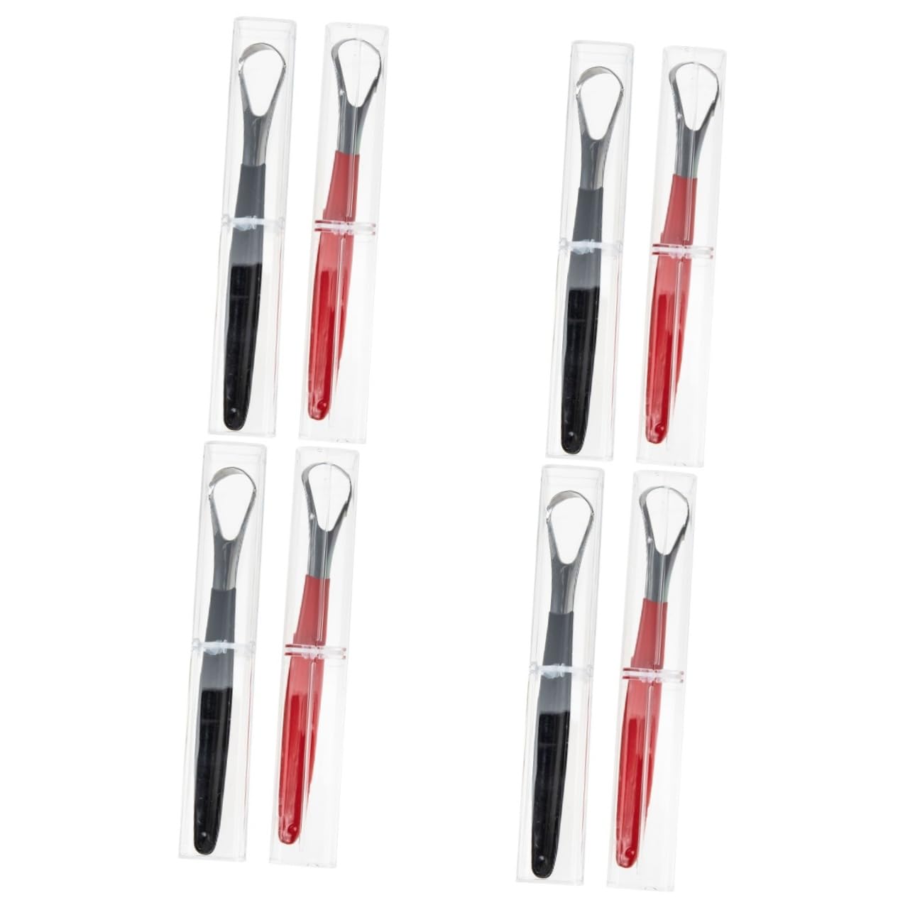 FRCOLOR 8pcs Stainless Steel Portable Tongue Scraper for Includes for Home and Travel