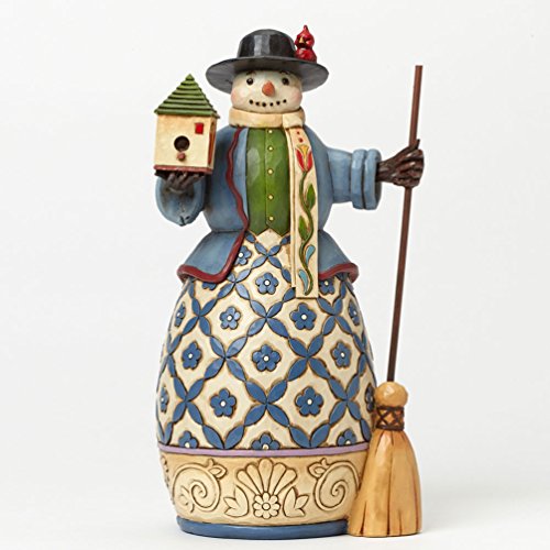 Enesco Jim Shore Williamsburg Snowman with Birdhouse Figurine, 8.25-Inch