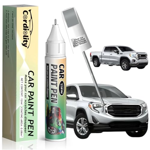 Silver Ice/Quicksilver/Switchblade Silver Metallic(GAN/WA636R/WA8636/17) Touch Up Paint Pen for GMC,Car