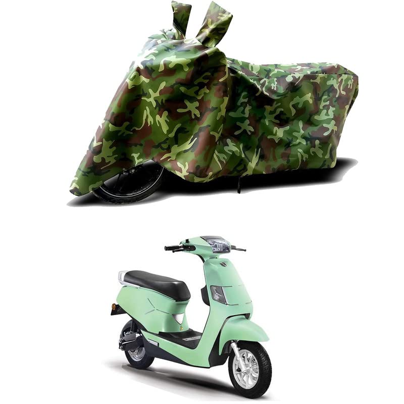 Image of 100% Water Resistant Full Bike Scooty Two Wheeler Body Cover Compatible for BGauss B8 /UV-Rays /Heat Protection /Birds Dropping /Scratchproof /Dust Proof /Waterproof /All Varients[Green MJ]