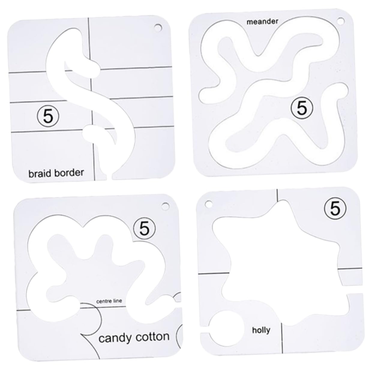 HOODANCOS Sewing Template Kit 4pcs Quilting Templates Shaped Guidelines for Patchwork Craft