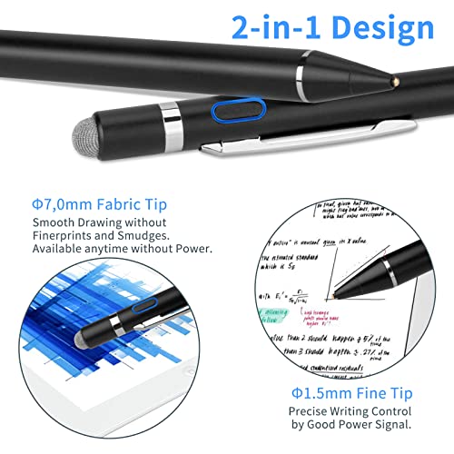 Image of Universal Stylus Pen for Android Tablet Mobile Phone - 2-in-1 Stylus for Android Compatibility for iPhone /iPad /Samsung /Huawei /Xiaomi and Other iOS /Android Tablets,Drawing and Writing,Black | Samsung Tablets, Compatible with Apple Pen,Stylus Pen for iPad Pro, Black