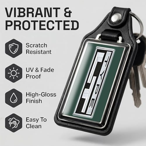 Image of Brotherhood Car Key Chain for Camaro - Classic Models Keychain for Men and Women Gift Key Ring - Dark Green - Type LT