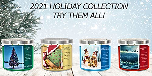 King Of Candle - Snowmen + Snowflakes | Large 3 Wick Strong Scented Candle | Winter Peppermint Vanilla | Usa Made Christmas Gifts For Women | Jack Frost/North Pole/Frosty Snowman | 14 Oz Soy Wax #TOP5