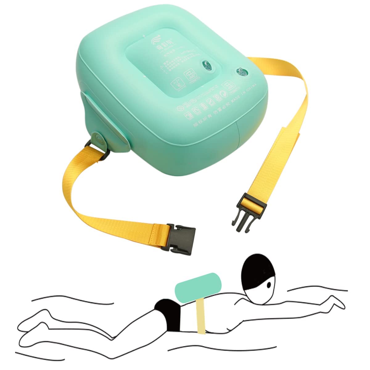 MAKINGTEC Inflatable Back Float Safety Swimming Bubble Adjustable Swim Belts Floaties Device for Kids Swim Floaties for Swimming Beginners Sports Pool Lesson