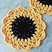 Crochet coasters handmade Set of 2 decorated cotton doilies sunflower design Style table mat insulation mug rug for drink Absorbent placemats