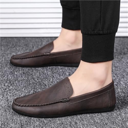 Men's Loafers Shoes Round Toe Vegan Leather Anti-Slip Lightweight Flexible Fashion Slip On3