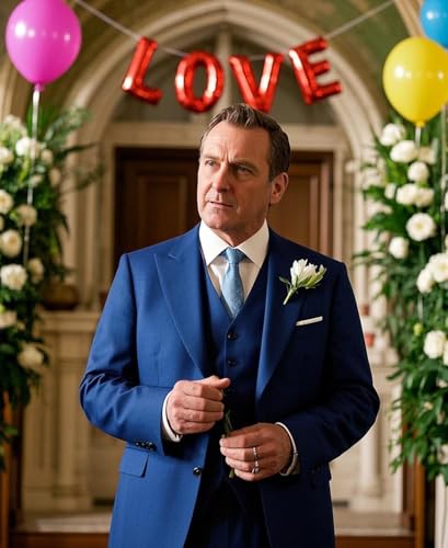 Men's Slim Fit 3 Piece Suit Two Button Business Wedding Prom Tuxedo Suits Blazer & Pants Set for Men2