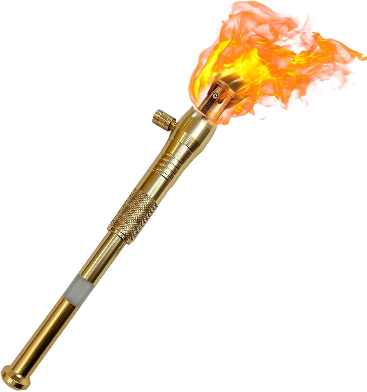 Torch-Style Lighter with a Transparent Fuel Tank Upgraded Long-Handled Kerosene Lighter refillable Suitable for Outdoor Camping Collection or