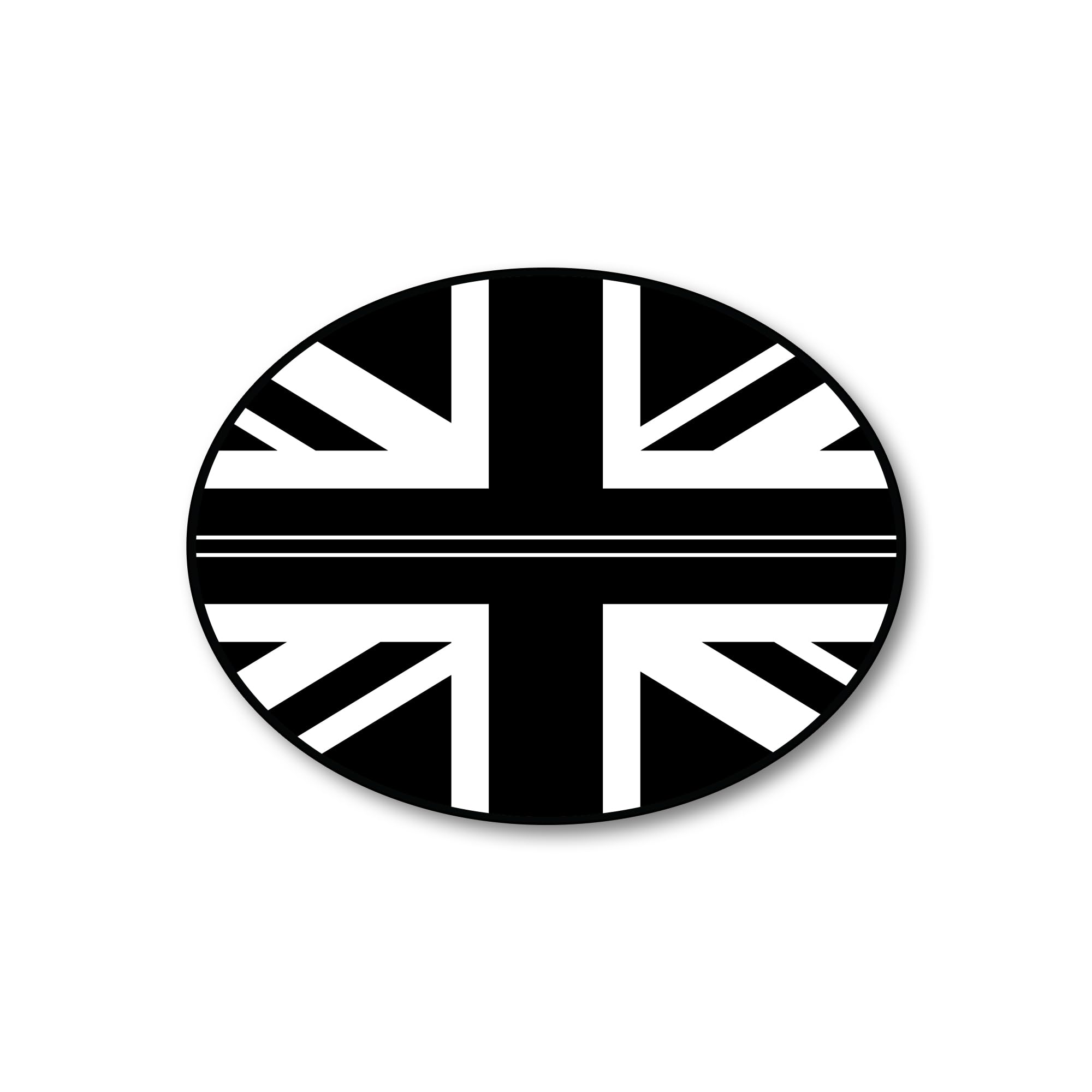 Union Jack Thin Black Line Flag Car Sticker – Patriotic UK Flag Decal Supporting Fallen Heroes & Remembrance Services – Weatherproof Vinyl Car Accessory (Black)