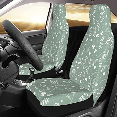 PURKCUYERT Boho Floral Mandala Car Seat Covers,Universal Front Bucket Seat Covers Protectors Accessories Fit for Most Car SUV,Set of 2,Front Seats Only