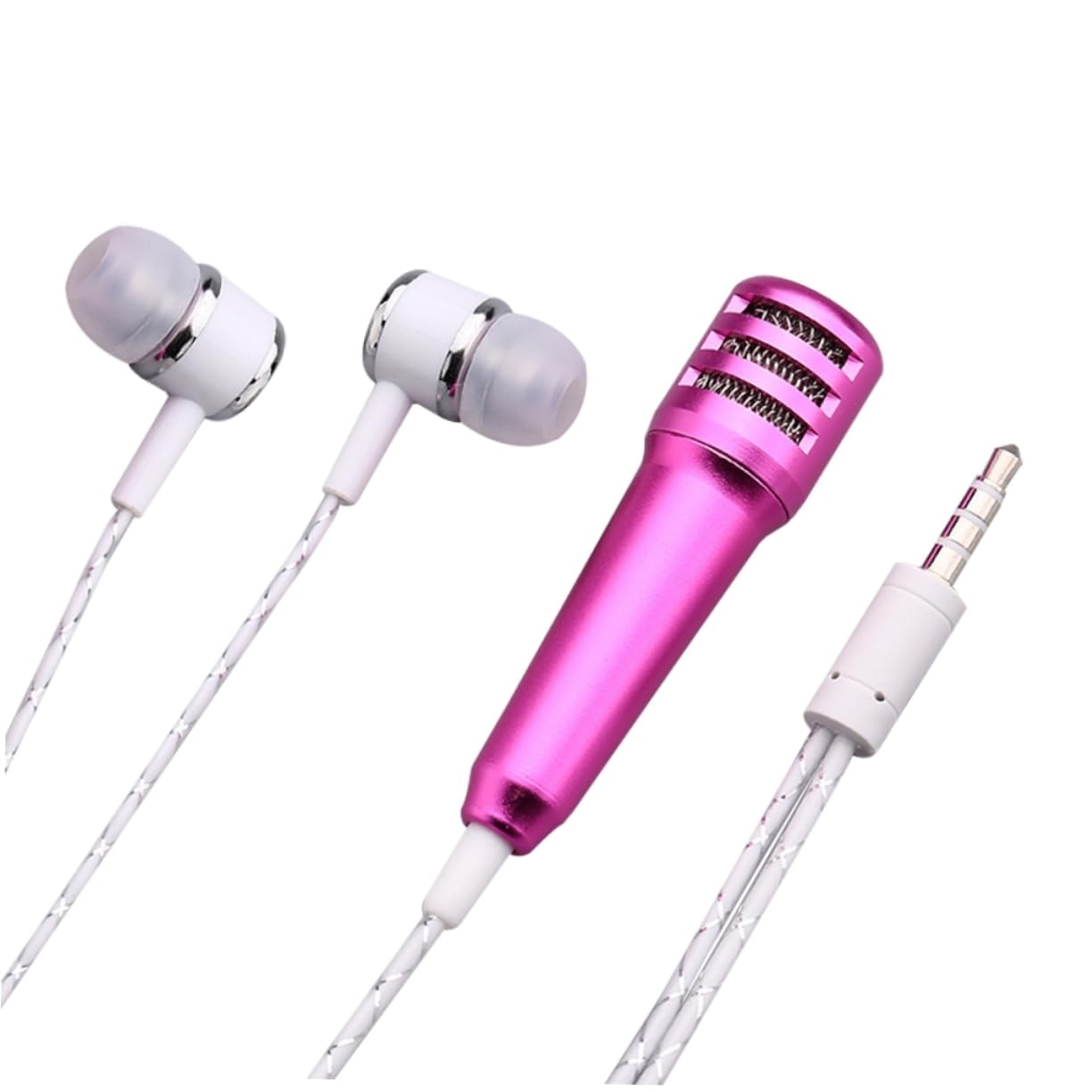 SUPVOX Mini Condenser Microphone Portable Vocal Instrument Microphone Headset Home Use 6cm Length Laptop Tablet Use (Rosy)