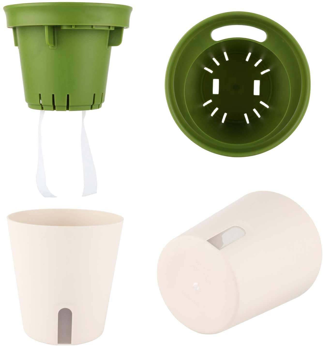 LATERN 3Pz Vaso per Fioriera Autoirrigante, 14,5CM Rotondo Vaso per