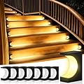 ZOOI Solar Step Lights for Outside, Solar Lights Outdoor Waterproof, Outdoor Solar Stair Lights for Yard, Garden Decor for Outside, Solar Garden Lights for Step, Stair, Patio, Porch, Deck Decor, 8PCS