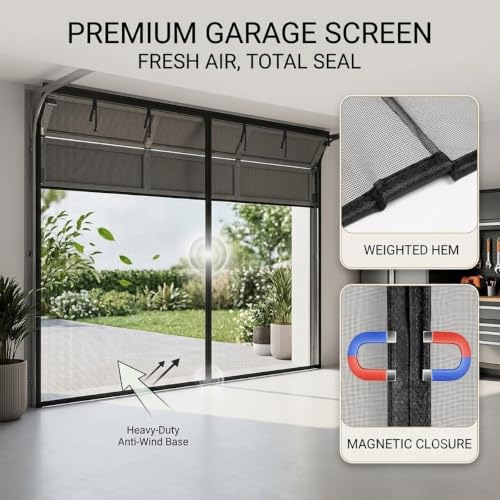 Moustiquaire aimantée de garage pour bloquer les moustiques