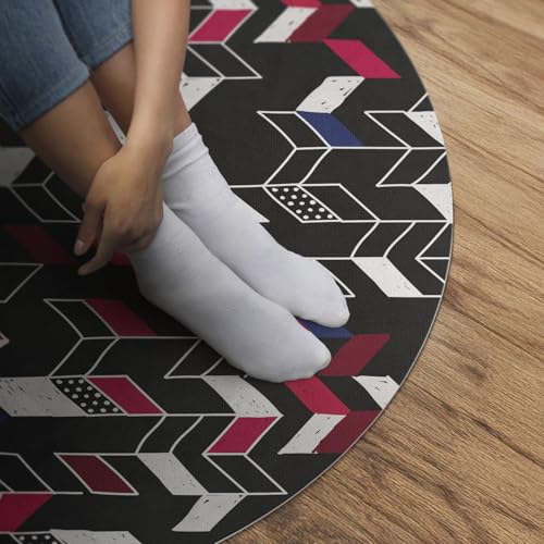 Tapis vinyle durable et élégant de sol design rond ø60 cm - 5