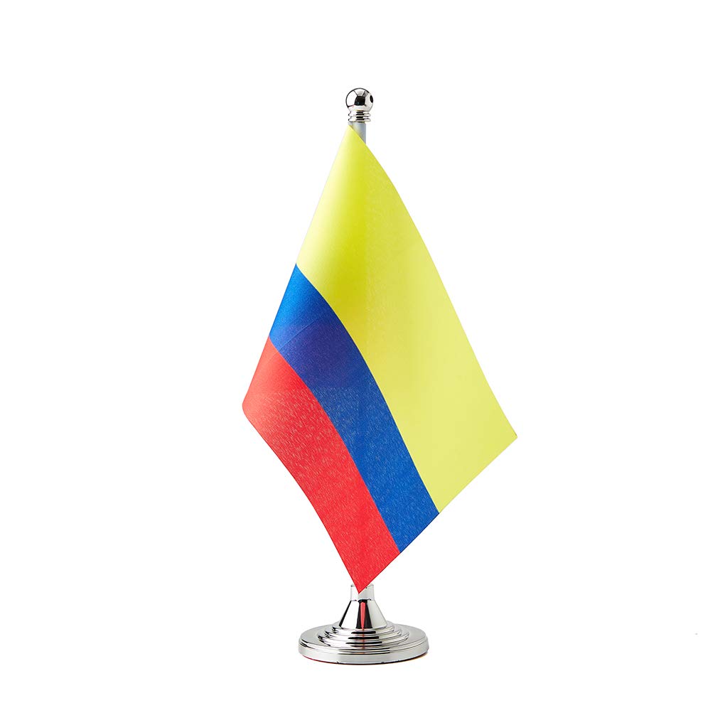mflagperft Colombia Desk Flag Set, Colombian Table Flag with Stand — image 1