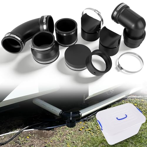 Image of RV and Camper Sewer Waste Plumbing Connection System Kit with Slip Fit Coupling Adapter, for 3inch PVC Pipe RV Sewer Hose Fittings RV Sewer Adapter and Pipe Stand