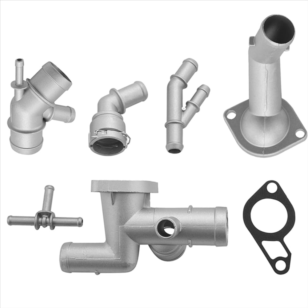 Pwuwarrkg Onecolor 7Pcs Aluminium Engine Coolant Flange Hose Connector Kit 06A121133j Compatible With Mk4 1.8T Tt 2000-2005 1J0121087c-A67f