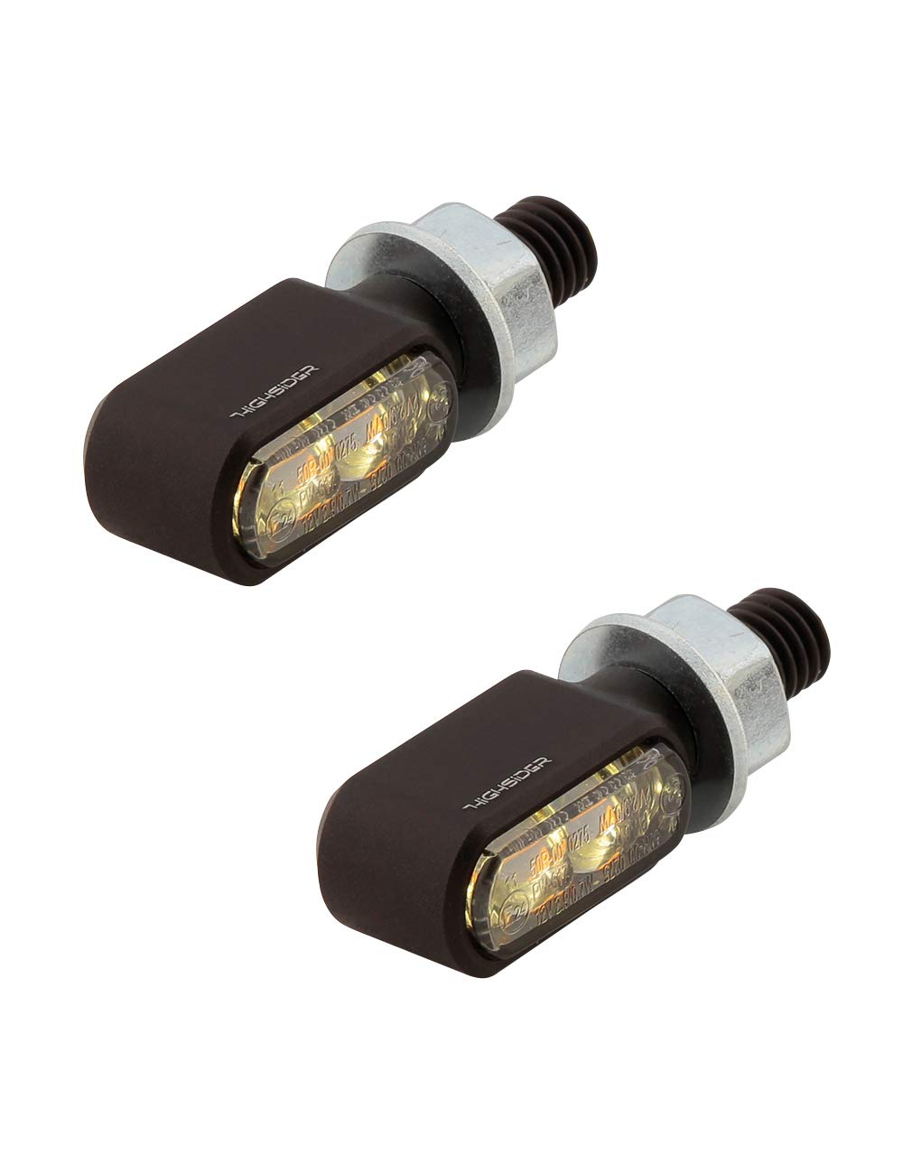 HIGHSIDER Motocykl 2 w 1 kierunkowskazy LED, Little Bronx, z atestem E (2 sztuki) (czarny)