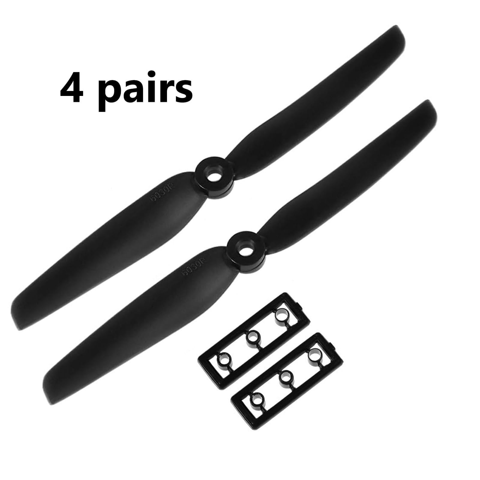 TOP-VIGOR 8pcs CW CCW RC Propellers 6030 6 x 3 Inch 2-Vane Fixed-Wing RC Vehicle Propellers Replacement for Quadcopter Hexacopter Multirotor with Adapter Rings Black, 4CW+4CCW