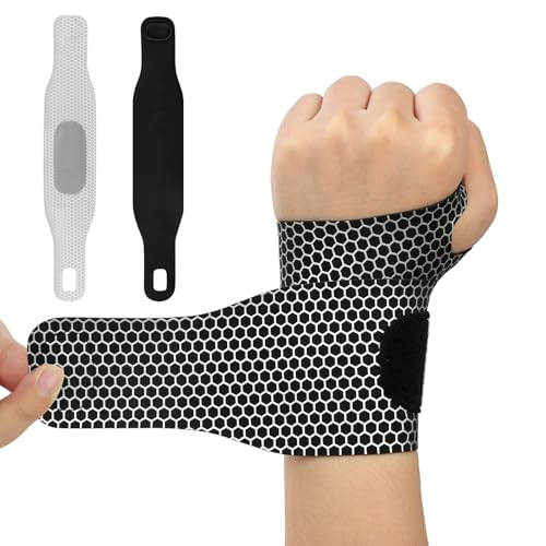 AOOWU Bandages de Poignet, 2PCS Orthèse élastique de Poignet, Ultra Fin Respirant, Protege Poignet Attelle de poignet à gaine tendineuse ultra fine, Pour...