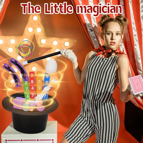 Magic Kit for Kids Magic Set- Magic Tricks Set for Kids Age 6 8 10 12, with Magician Costume Magic Wand for Pretend Play Magician Set, Easy to Follow Magic Toy Gifts for Girls and Boys Beginners — view 2